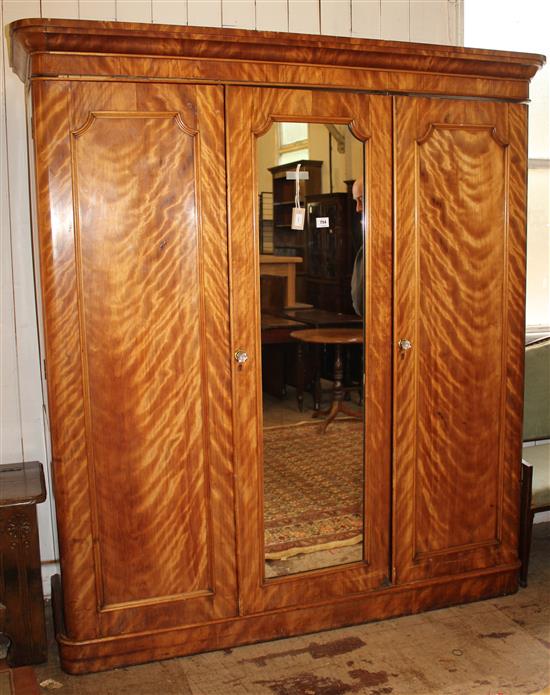 Victorian satin birch triple wardrobe(-)